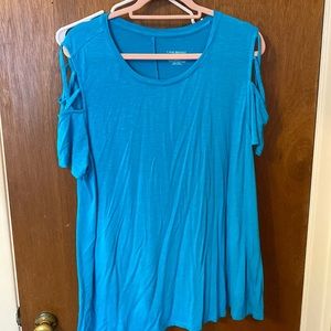 Lane Bryant cold shoulder cotton t-shirt